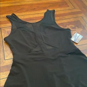 Silence + Noise Black Dress with Sheer Panels